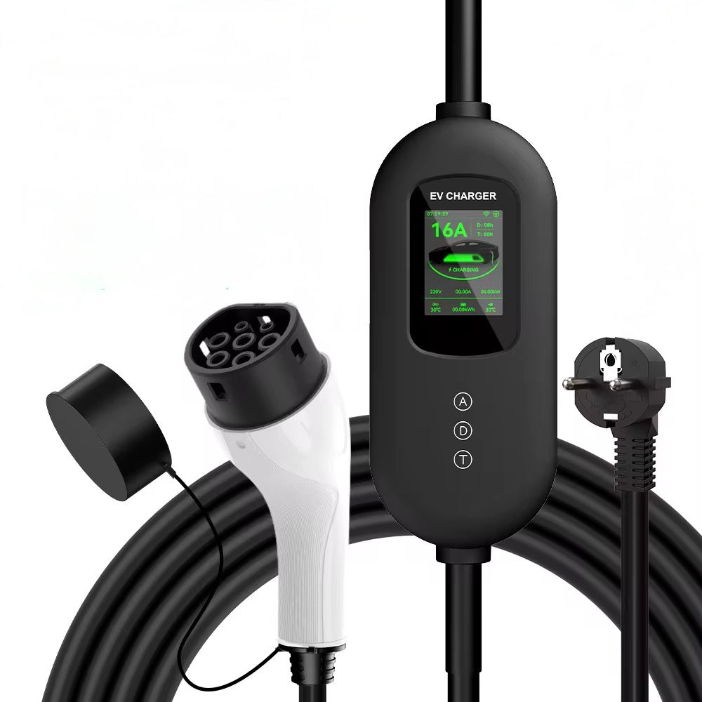 D8 Pro Mobiele Thuislader met App 3.7 kW | Type 2 | 16A | Incl. Opbergtas | 5/10/15m | IP65 | Zwart/Zilver