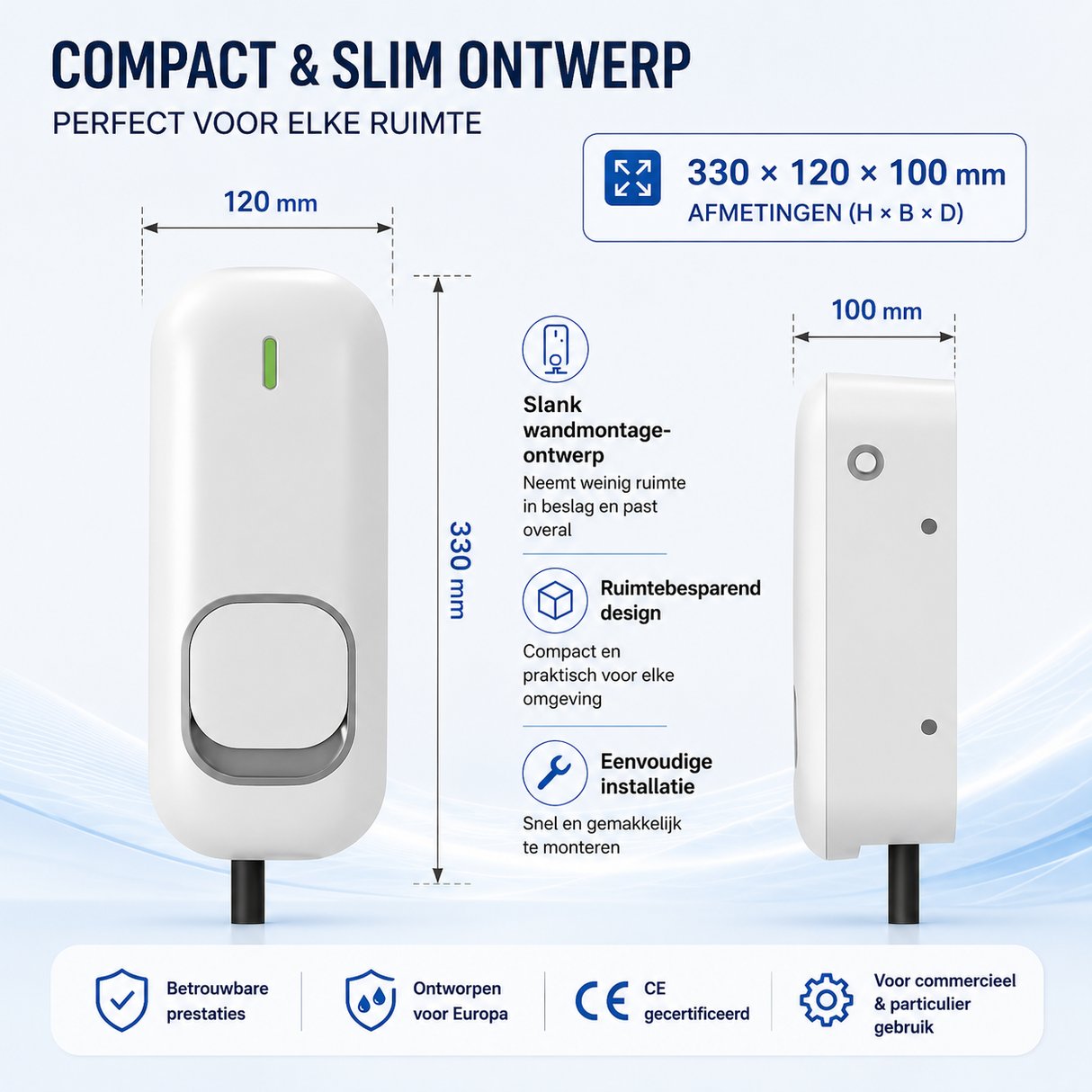 Bar2Charge CC30 11 kW Socket Laadpaal – 3-fase 16A met appfunctie
