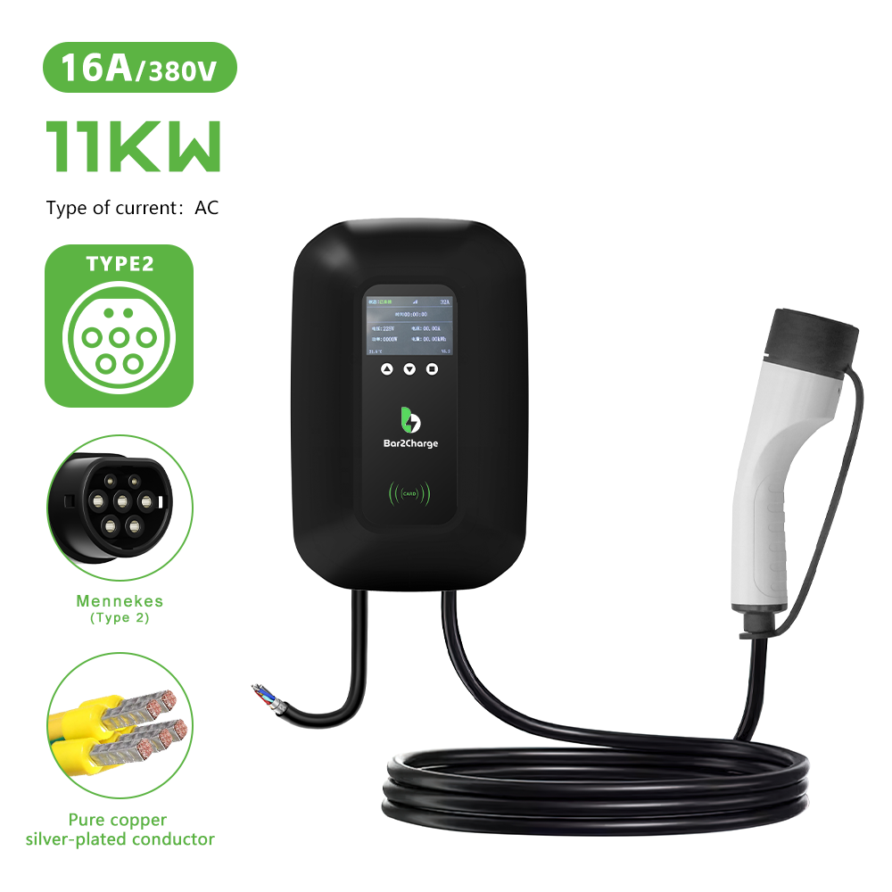 Bar2Charge MZT2 Laadpaal Wallbox 11 kW – Elektrische Auto – Type 2 – 8meter Kabel – 3-Fase – 8A-16A instelbaar – App functie & RFID