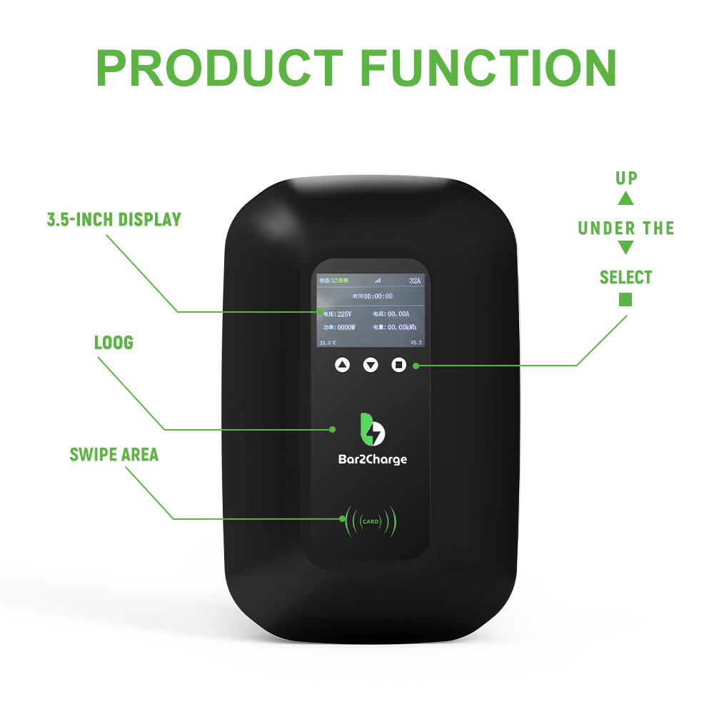 Bar2Charge MZT2 Laadpaal Wallbox 11 kW – Elektrische Auto – Type 2 – 8meter Kabel – 3-Fase – 8A-16A instelbaar – App functie & RFID
