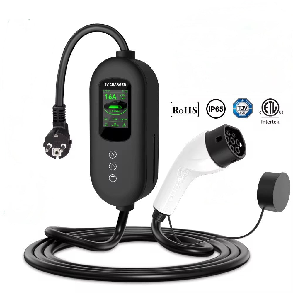 D8 Pro Mobiele Thuislader met App 3.7 kW | Type 2 | 16A | Incl. Opbergtas | 5/10/15m | IP65 | Zwart/Zilver