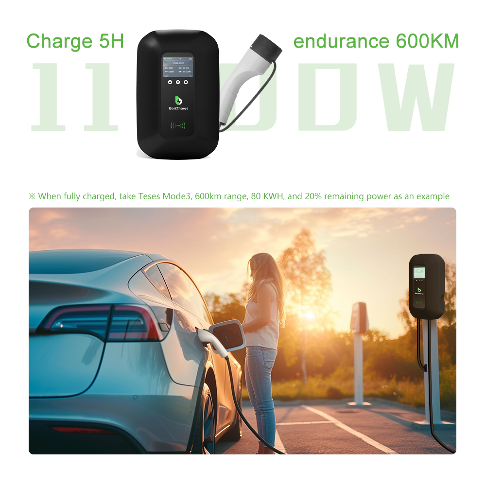 Bar2Charge MZT2 Laadpaal Wallbox 11 kW – Elektrische Auto – Type 2 – 8meter Kabel – 3-Fase – 8A-16A instelbaar – App functie & RFID