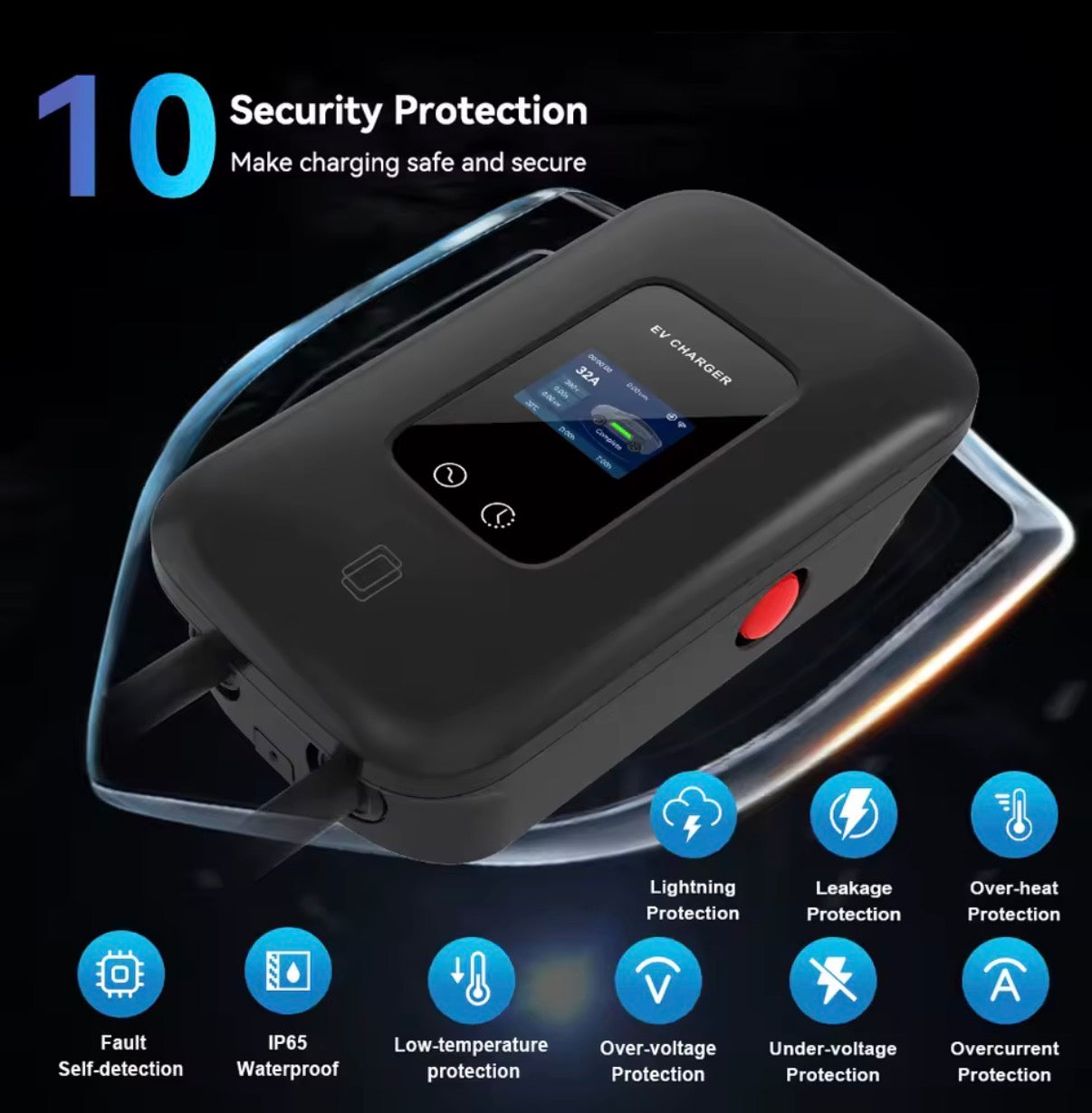 L6 Pro GO-E3116T 11 kW Laadpaal Wallbox (3-fase 16A) – Type 2 met 5 m, 6 m of 10 m laadkabel + App-functie