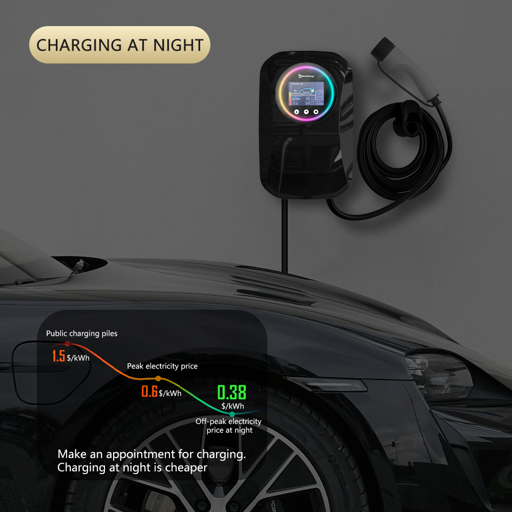 Laadpaal 7 kW (1-fase) | Type 2 | 10 meter kabel | 32A | IP66 waterdicht | App-bediening | Inclusief RFID-kaarten | Led-Lichteffect