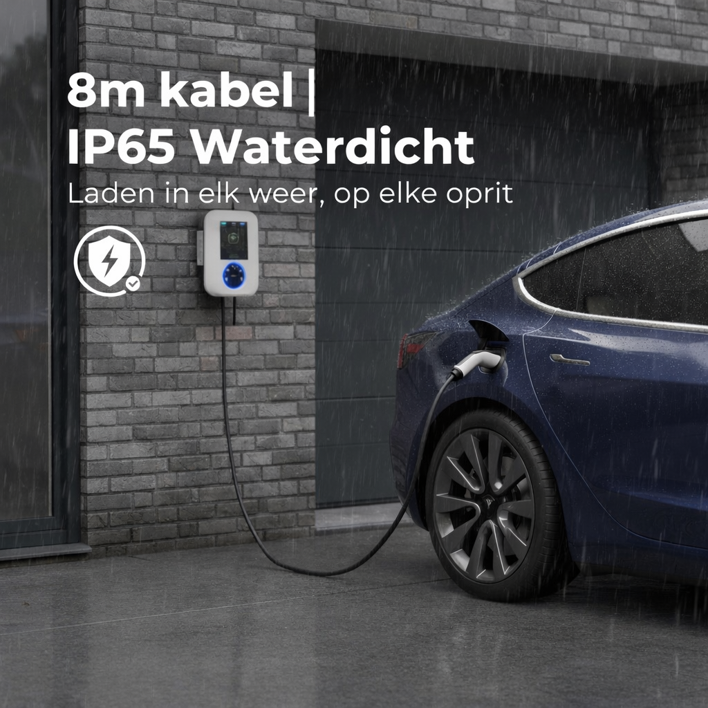 Bar2Charge Wallbox 11 kW Type 2 | 3 fase 16A | 8m laadkabel | Loadbalancing - App functie