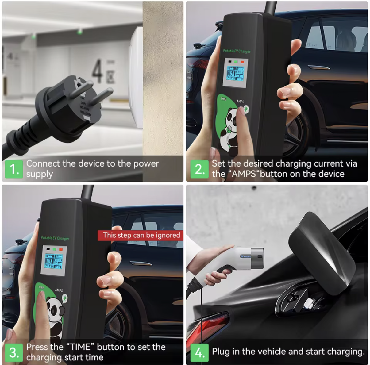 Mobiele thuislader Mode 2 | 3,7 kW | Type 2 | 5 meter | 16A (6–16A instelbaar) | IP54