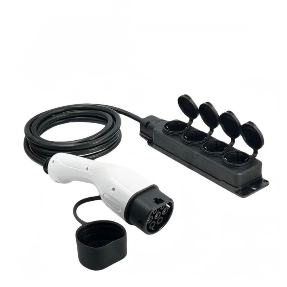 V2L Adapter Type 2 – 5 meter - 4x EU Stopcontact – Vehicle to Load