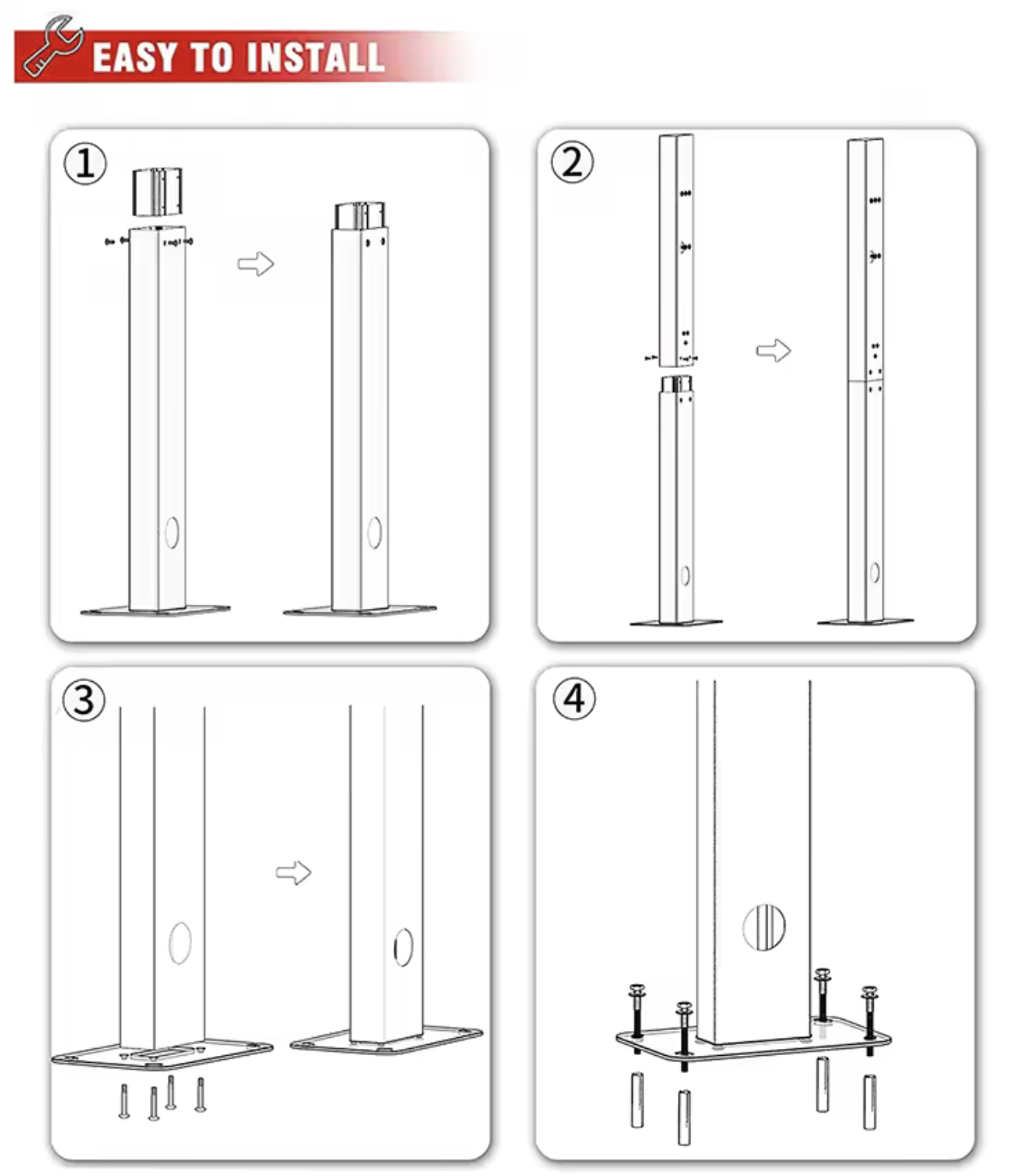 Bevestigingspaal voor Laadstation – Wallbox