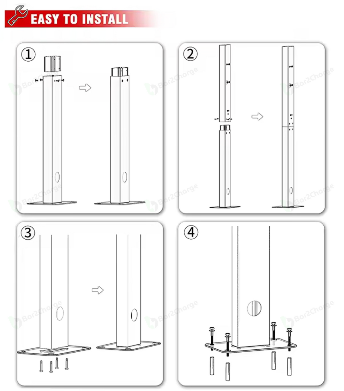 Bevestigingspaal voor Laadstation – Wallbox