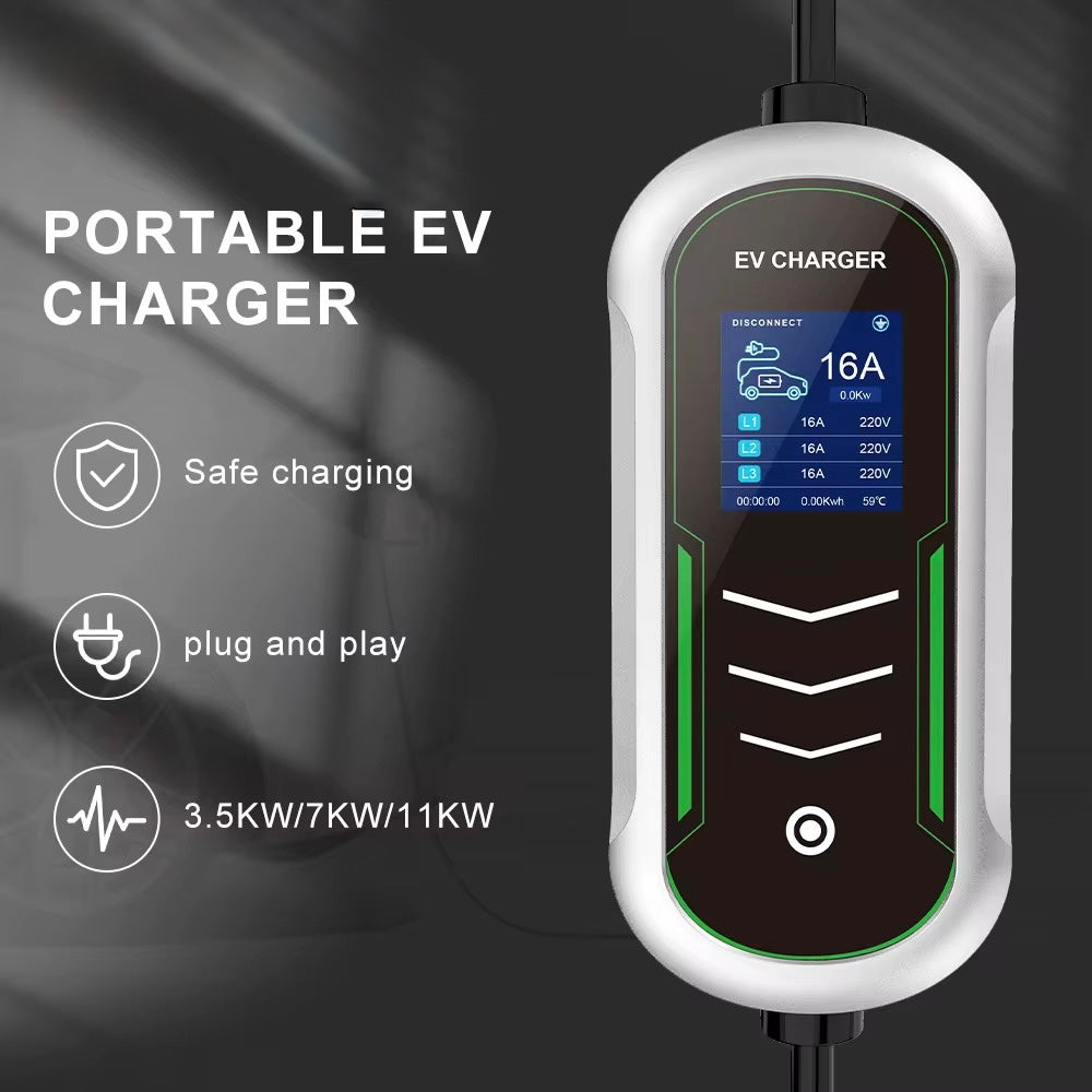 B6 11 kW Mobiele EV Lader Type 2 – 3-Fase 16A – 5 Meter Kabel