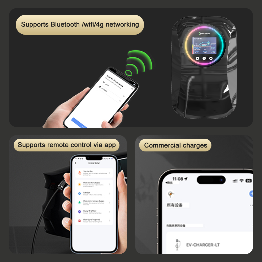 Laadpaal 7 kW (1-fase) | Type 2 | 10 meter kabel | 32A | IP66 waterdicht | App-bediening | Inclusief RFID-kaarten | Led-Lichteffect