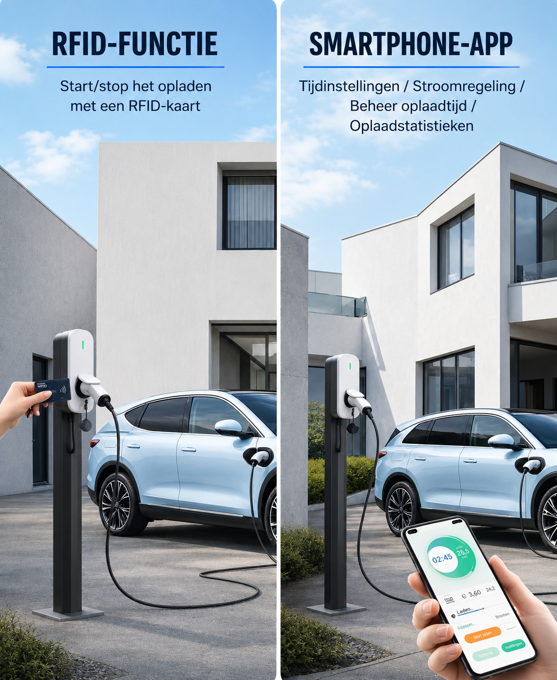 Bar2Charge CC30 11 kW Socket Laadpaal – 3-fase 16A met appfunctie