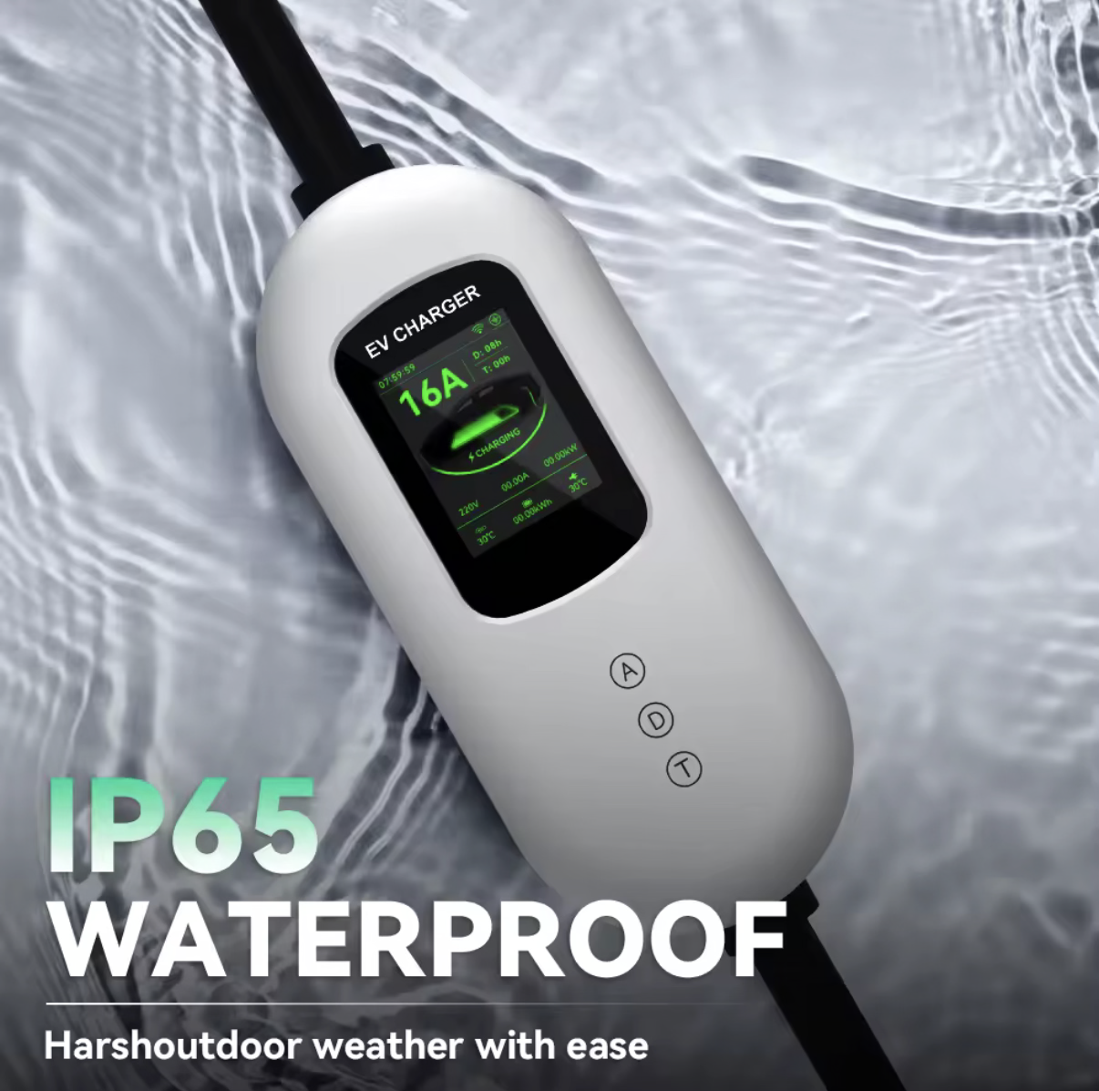 D8 Pro Mobiele Thuislader met App 3.7 kW | Type 2 | 16A | Incl. Opbergtas | 5/10/15m | IP65 | Zwart/Zilver