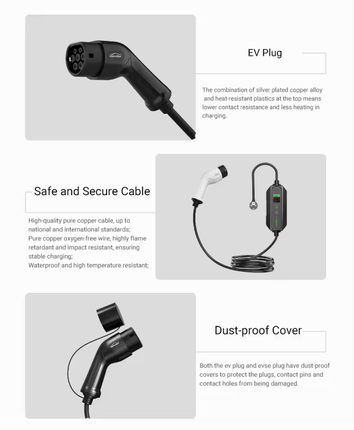 Bar2Charge 3.7kW Home Charger – Type 2 – 5/10m Cable – Adjustable (6A-16A) – Portable – IP67 Waterproof