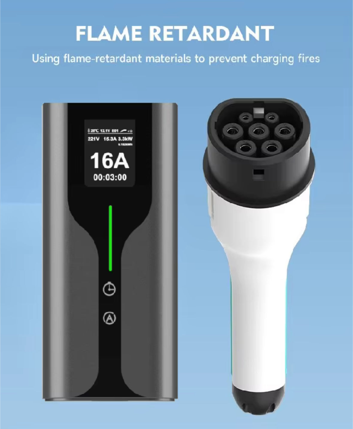 Bar2Charge 3.7kW EV Home Charger – Type 2 – 5/10m Cable – Adjustable (6A-16A) – Portable – IP67 Waterproof
