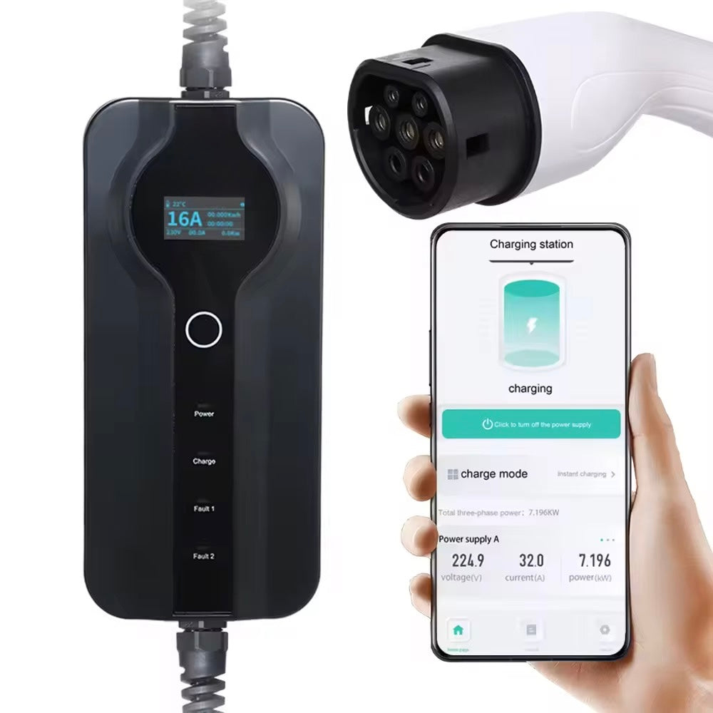 Bar2Charge 3,7kW Mobiele Thuislader – Type 2 – Instelbaar (6A-16A) – Smart Life App – IP65 Waterdicht