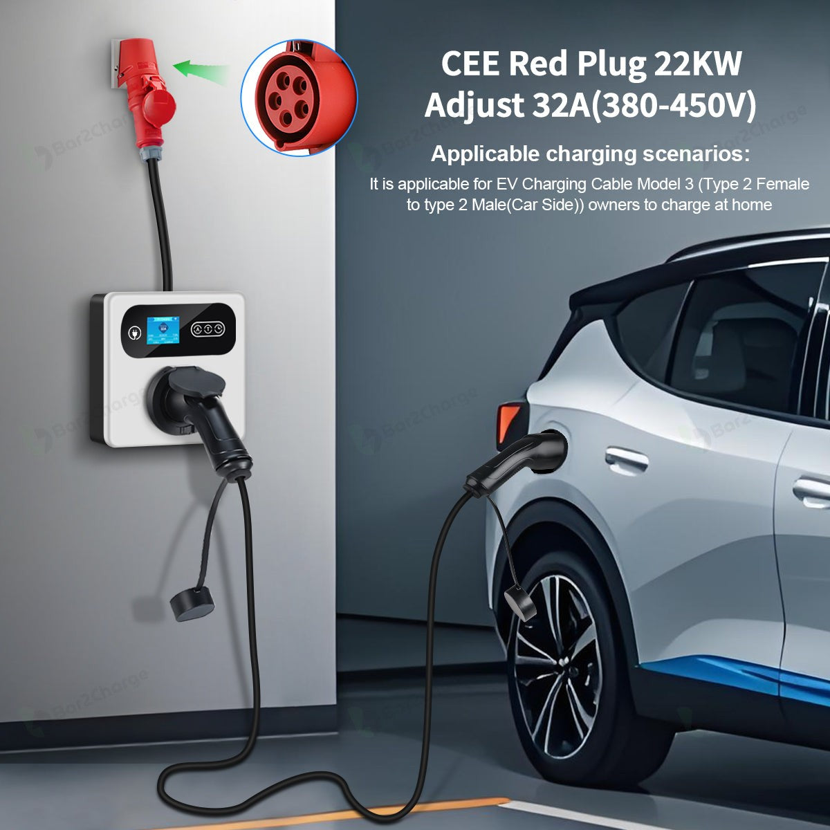 Bar2Charge 11 kW Laadpaal met Type 2-Socket & App