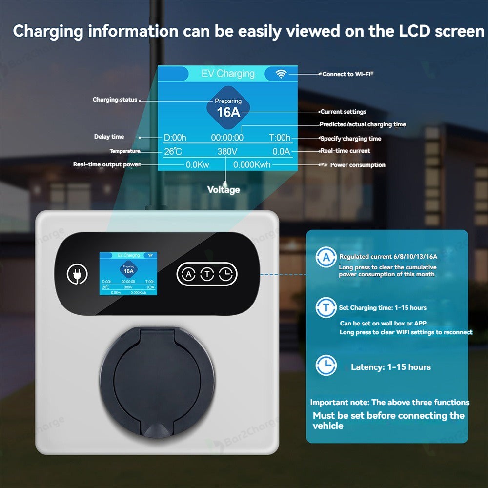 Bar2Charge 11 kW Laadpaal met Type 2-Socket & App