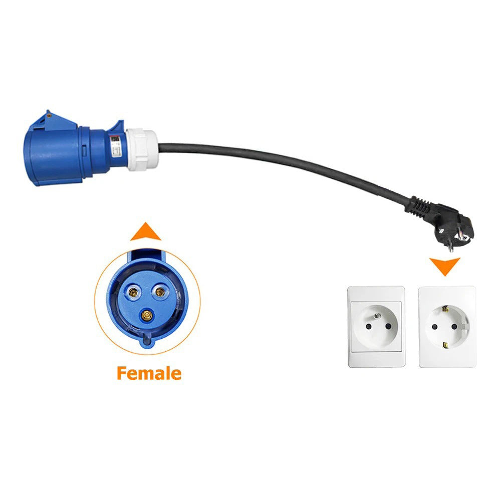 CEE Female naar Schuko Adapter – 230V / 16A – Waterdicht – Max. 3,7 kW