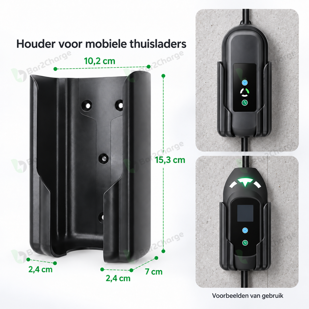 Supporto universale Bar2Charge per caricatore domestico mobile - nero