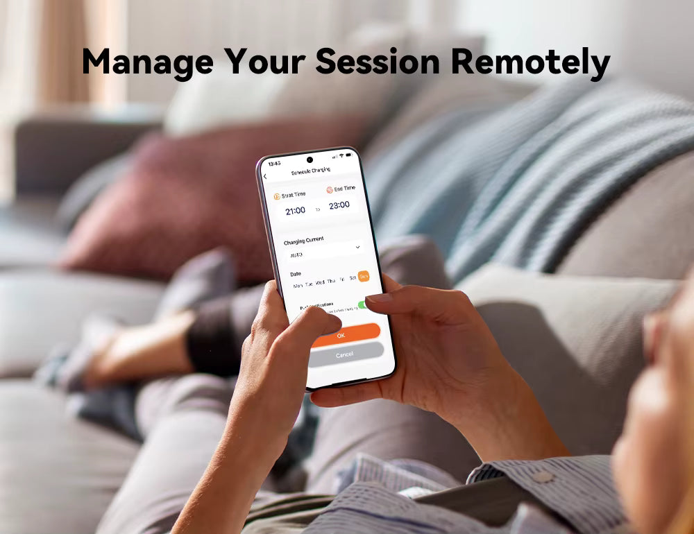 Wolfbox laadpaal 7 kW, 1-fase 32 A, Type 2, met 5 meter laadkabel, app en RFID
