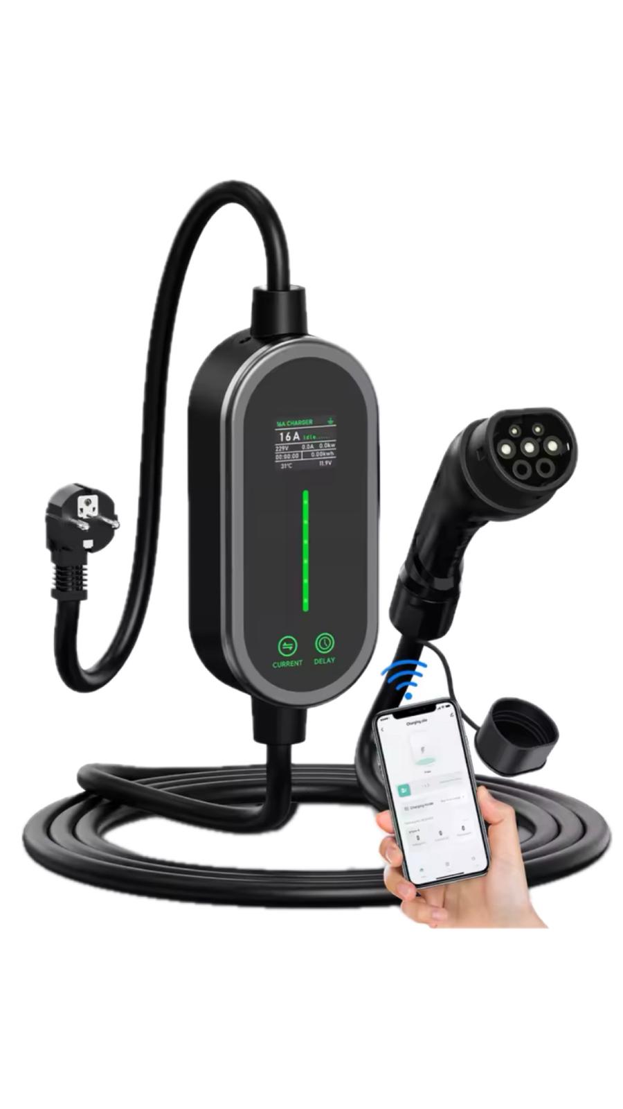 Bar2Charge Mobiles Autoladegerät 3,7 kW 1-phasig 16 A | Typ 2 IP66 App-Steuerung Verzögertes Laden