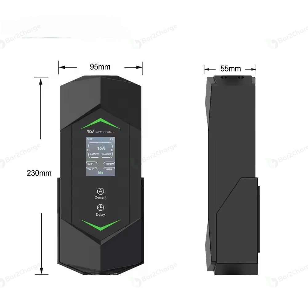 Afmetingen van de Bar2Charge B5 laadunit: 230 bij 95 bij 55 millimeter