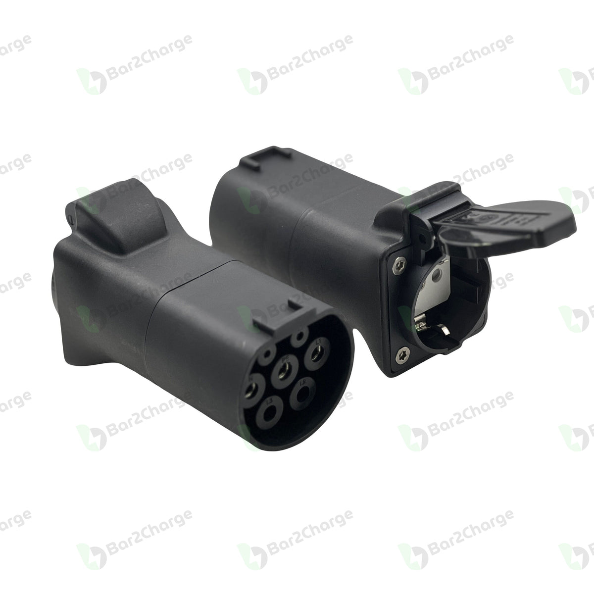 Bar2Charge V2L-adapter 16A, Type 2 naar 230V Schuko-stopcontact – productweergave