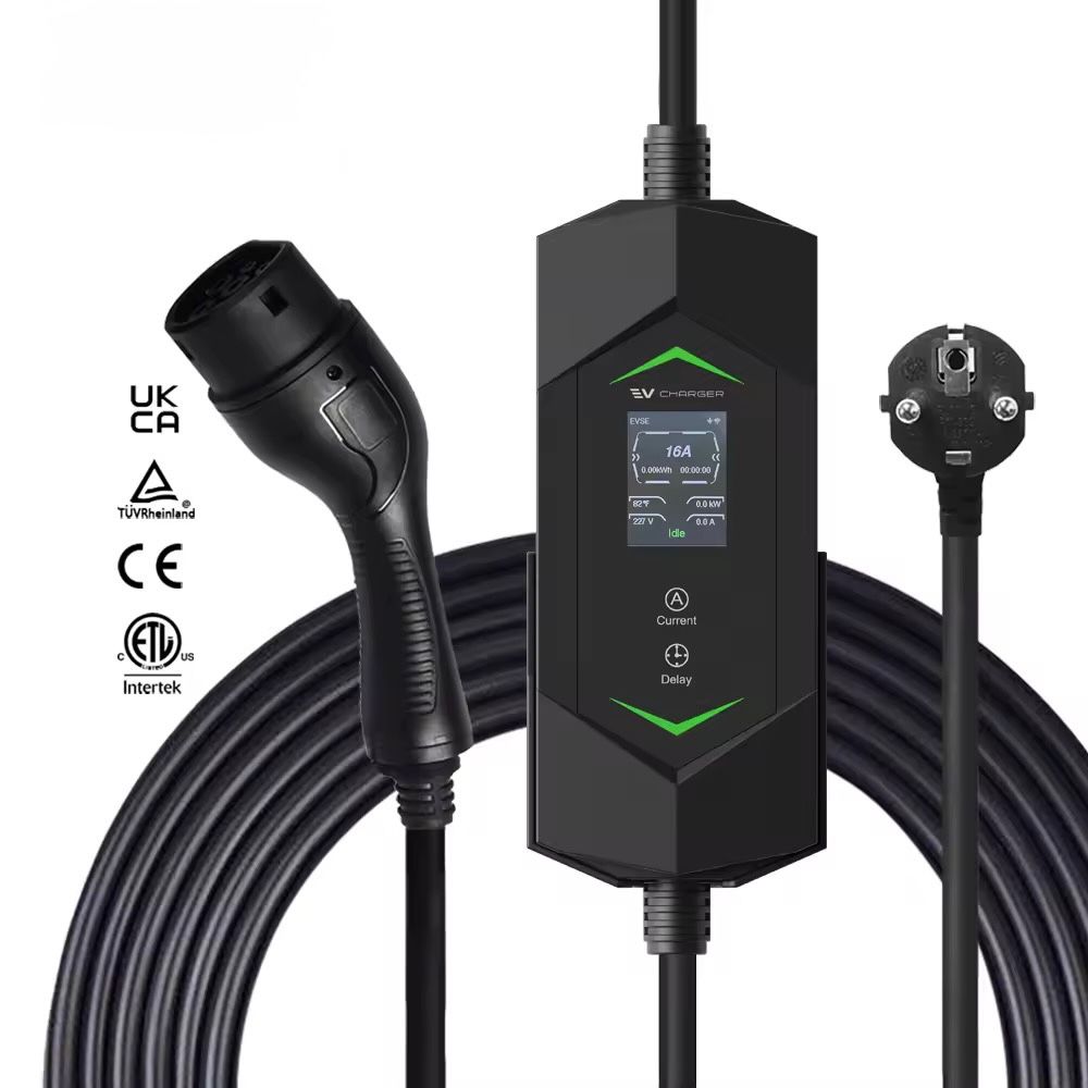 Bar2Charge 3.7kW Smart EV Home Charger – Type 2 – 5m Cable – Adjustable (6A-16A) – Smart Life App – Portable – IP65 Waterproof