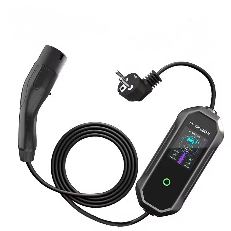 Bar2Charge EV Heimladegerät Typ 2 – 3,7 kW | 16 A | 5 m Kabel | Mobiles Ladegerät für Elektroautos über EU-Stecker | IP65 | 6 A–16 A einstellbar | Inklusive Tasche