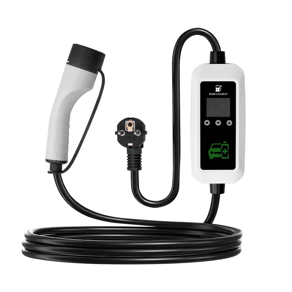 Bar2Charge 3.7kW Mobile Home Charger Type 2 | 5m Cable | 16A 1-Phase | IP66 | Adjustable 8A-16A | Includes Bag
