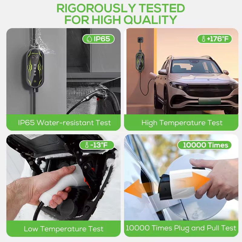 Junsun Mobile Home Charger | Car Charger | Electric Car 3.7 kW | IP65 Waterproof | 16A 1 Phase | 4 Meters | APP Control | Wifi | Home Charger Type 2 from EU socket - 6A/8A/10A/13A/16A Switchable |