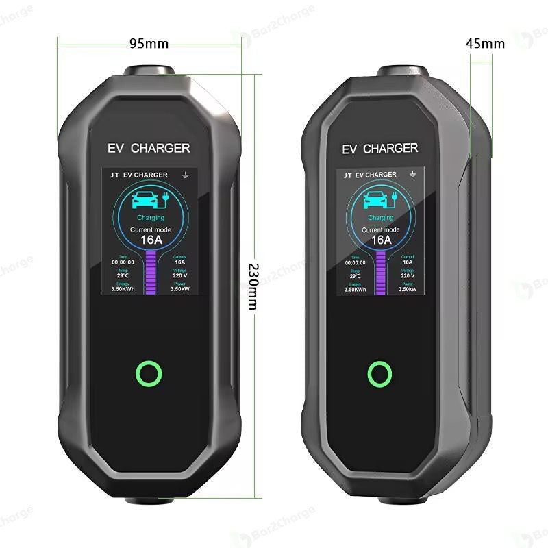 Afmetingen van de Bar2Charge TAP-32 mobiele thuislader