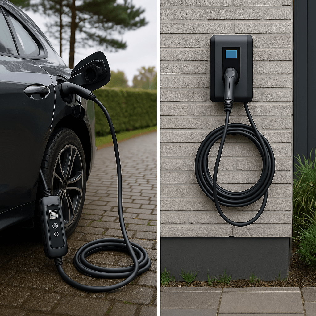 Mobiele thuislader en vaste laadpaal vergelijken voor elektrische auto