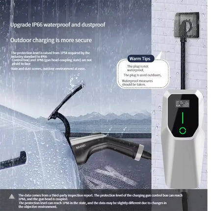 Junsun Mobiele Thuislader Elektrische Auto 3.5kW | IP65 Waterdicht | 16A 1 Fase | 4 Meter | Thuis Lader Type 2 vanaf stopcontact EU - 8A/10A/13A/16A Schakelbaar |