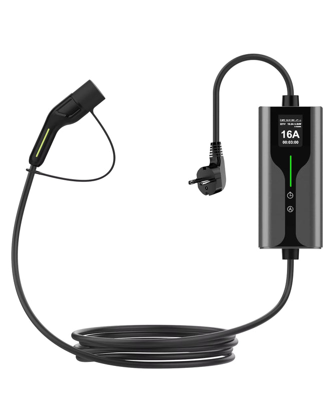 Bar2Charge 3,7 kW Mobiles EV-Ladegerät Typ 2 6–16 A IP67 Timerfunktion