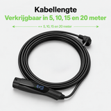 Bar2Charge Mobiles Ladegerät für zu Hause 3,7 kW Typ 2 – Digitaler Ladestecker | 5–20 Meter
