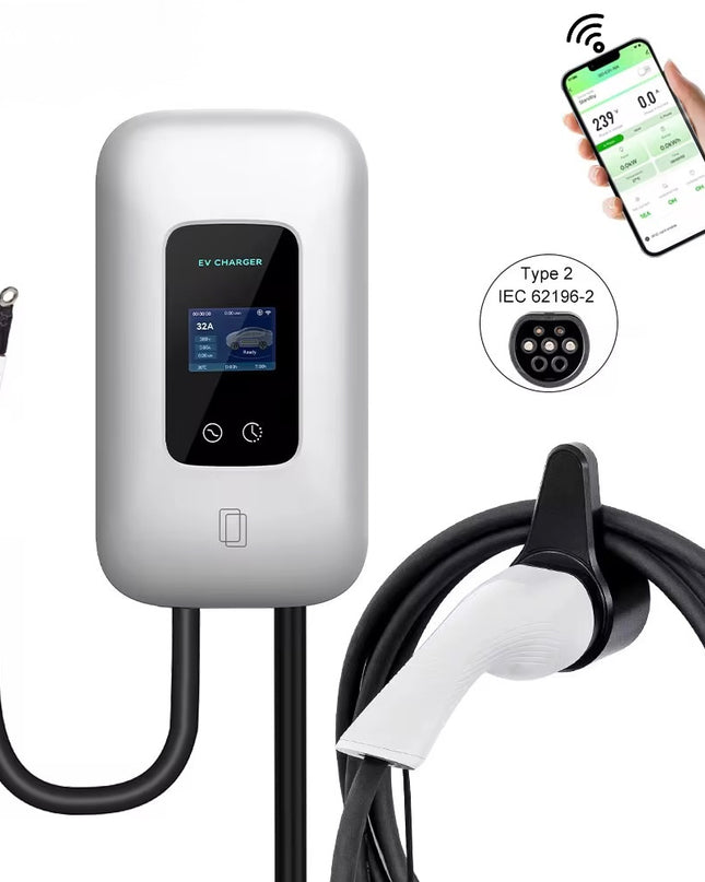 Bar2Charge 11kW Wallbox-Ladestation – 3-Phasen 16A – Typ 2 – App-Steuerung – IP65 – 5m Kabel – Für Elektro- und Hybridautos