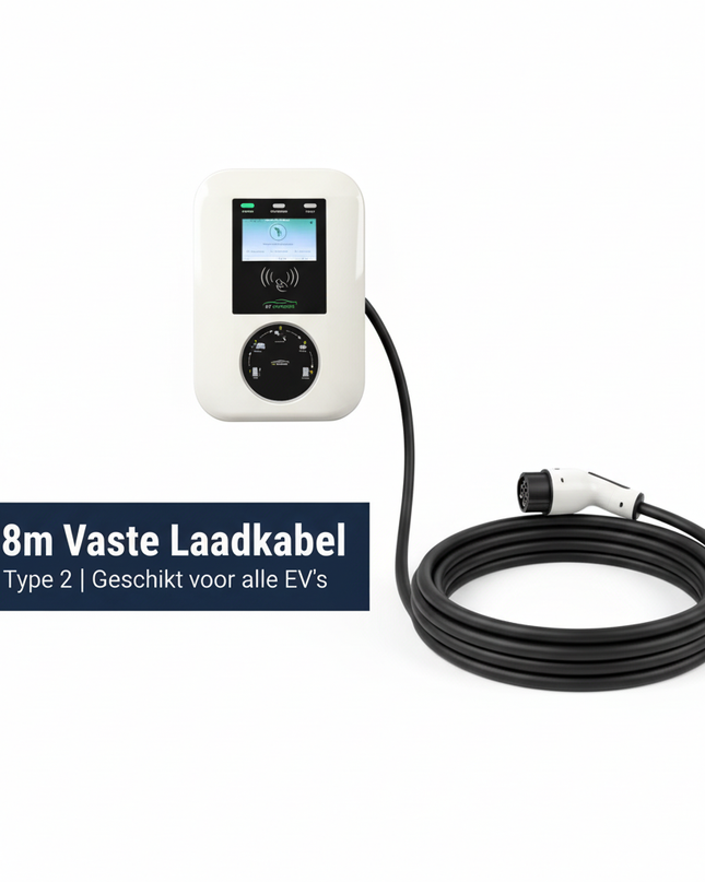 Bar2Charge Wallbox 11 kW Type 2 | 3 fase 16A | 8m laadkabel | Loadbalancing - App functie