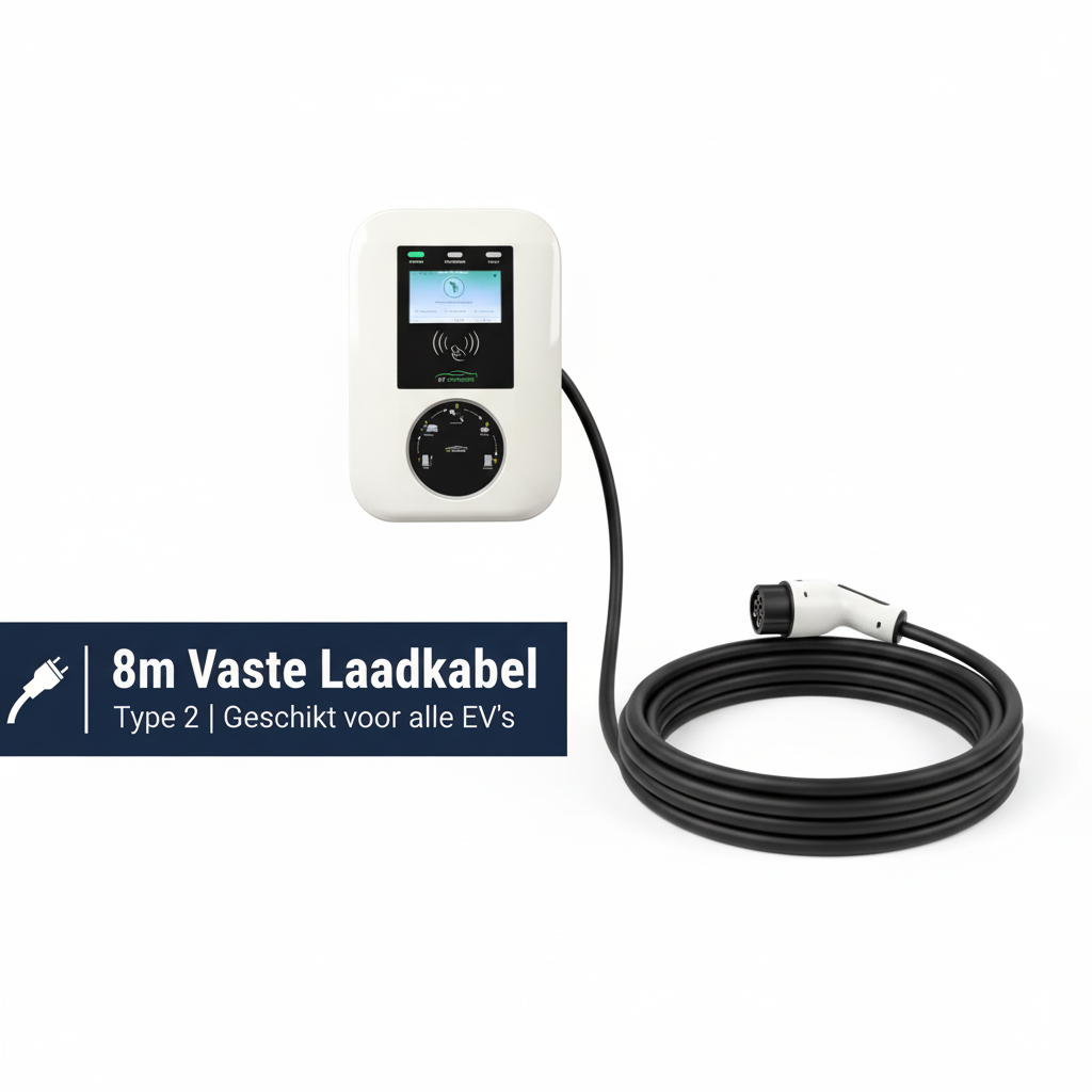 Bar2Charge Wallbox 11 kW Type 2 | 3 fase 16A | 8m laadkabel | Loadbalancing - App functie