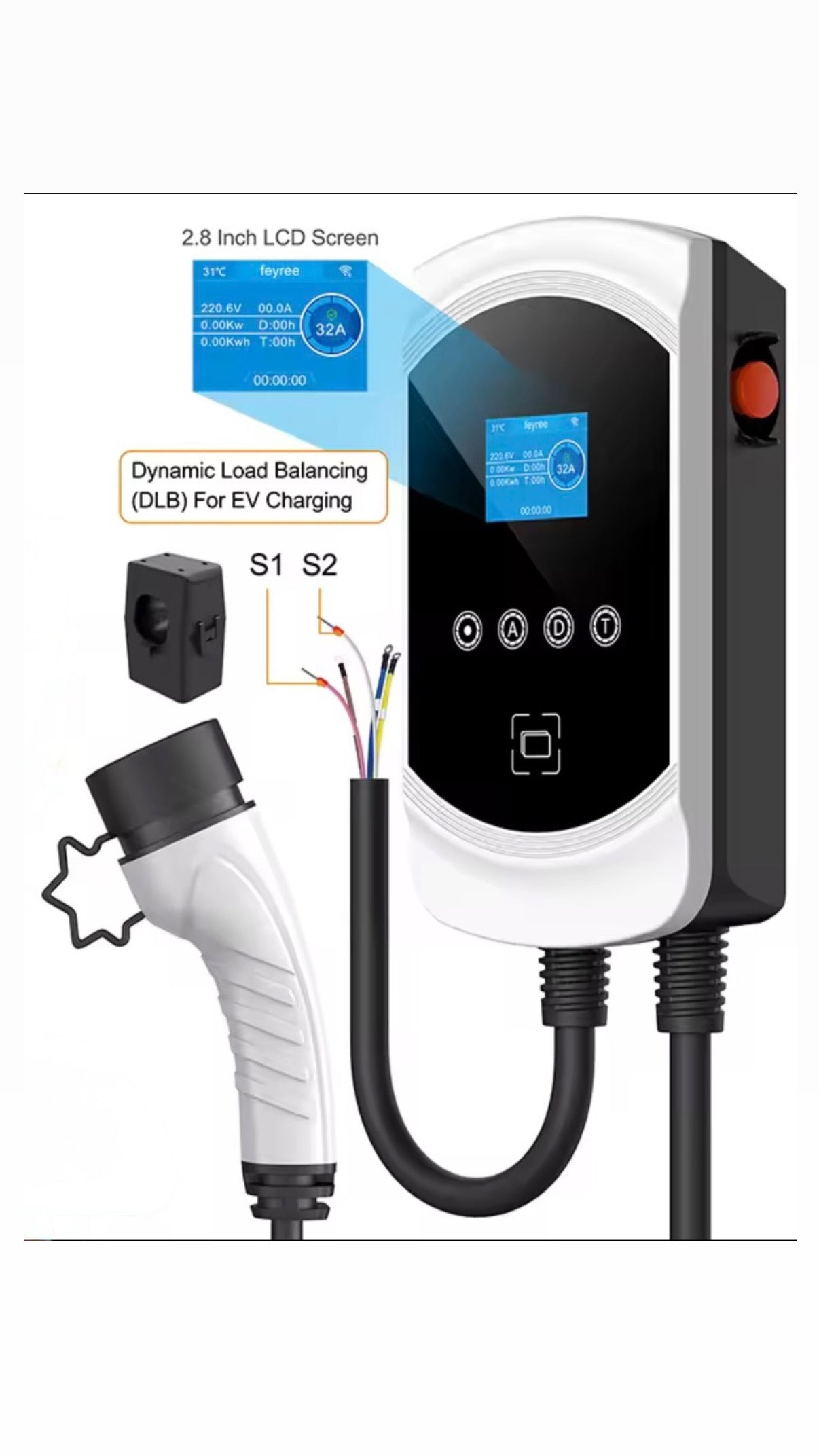 Laadpaal 11 kW | 3-fase | 5 m kabel | 16A | Type 2 | Loadbalancing | App-functie | Uitgesteld laden