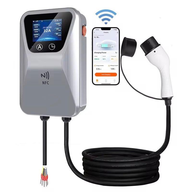 Bar2Charge Smart EV Charging Station – 11kW | 22kW Wallbox – 3-Phase 16A | 32A – Type 2 – With App – 5m Cable – For Electric & Hybrid Cars – IP55