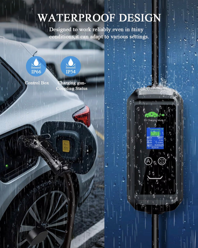 Mode 2 11 kW Mobiele EV Lader Type 2 – 3-fase 16A – 10m kabel – App bediening