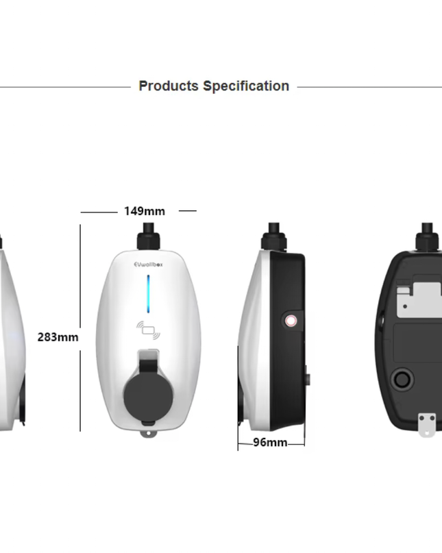 EVwallbox 7 kW 11 kW 22 kW | Type 2 Socket | App | RFID | IP65