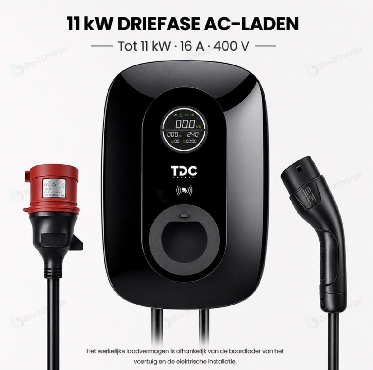 TDC Energy RAC11 11 kW Laadpaal – App & RFID