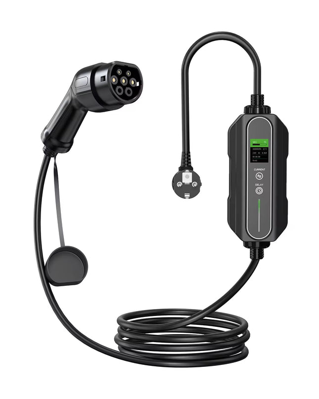Bar2Charge Mode 2 Mobiles EV-Ladegerät, 3,7 kW, Typ 2, 6 bis 16 A, verzögertes Laden, IP67