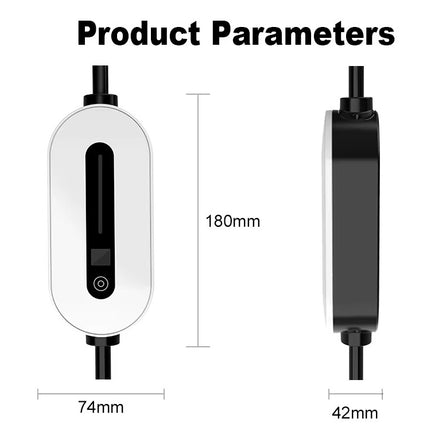 A8 Pro Type 2 EV Lader 3,7 kW Mobiele Thuislader 5 Meter IP66 Waterdicht 1 Fase 8 tot 16A Instelbaar Wit of Zwart