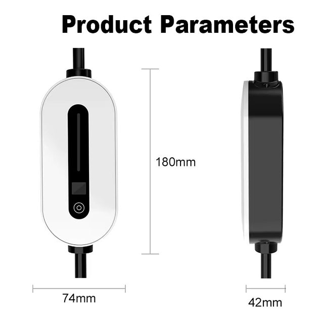 Bar2Charge Mobiles Heimladegerät 3,7 kW | IP66 wasserdicht | 16 A 1-phasig | 5 m Kabel | Typ 2 Wandladegerät | Umschaltbar 8-16 A | Inklusive Tasche