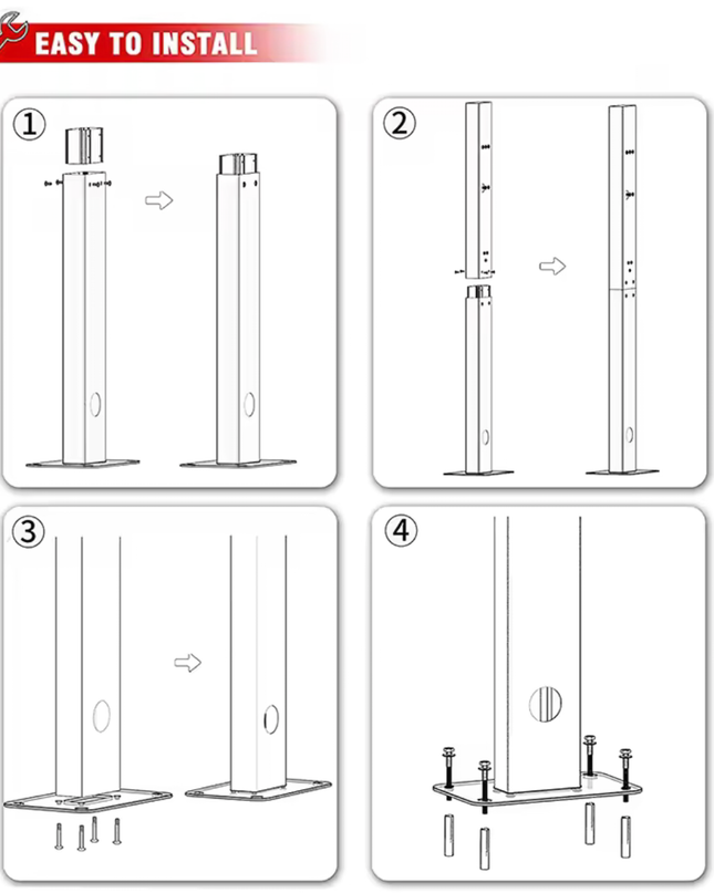 Bevestigingspaal voor Laadstation – Wallbox
