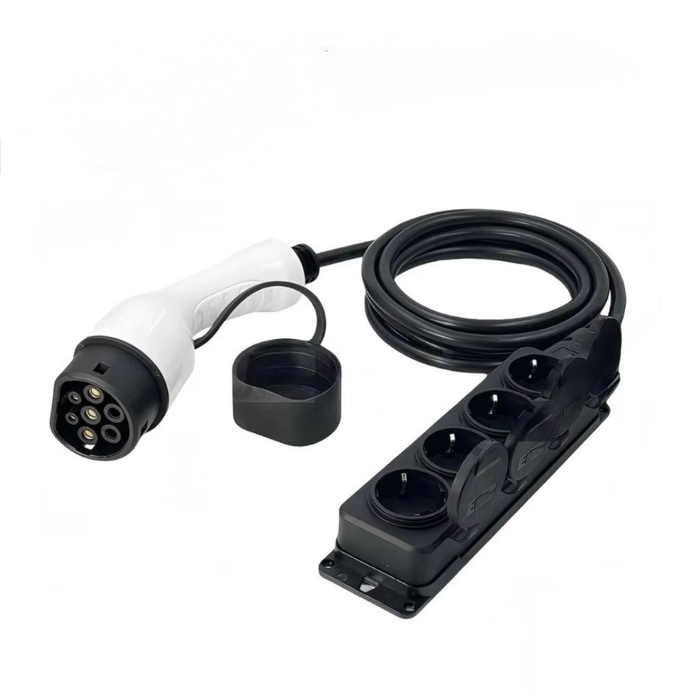 V2L Adapter Type 2 – 5 meter - 4x EU Stopcontact – Vehicle to Load